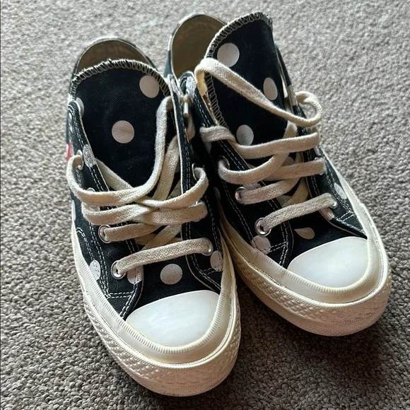 Comme des Garcons Black and White Polka Dot Sneakers - Picture 2 of 4